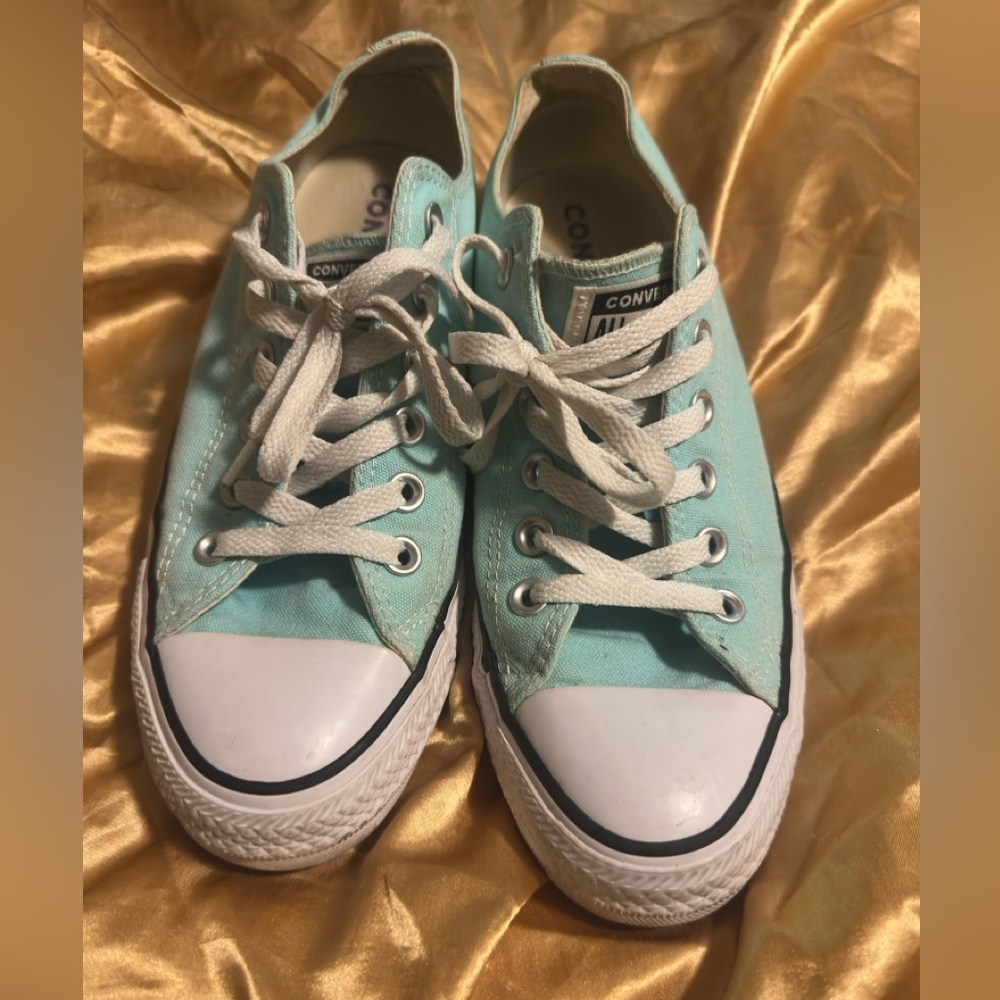 Converse Aqua Canvas Sneakers with White Accents